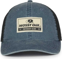 OC Sports MOFS55 Mossy Oak Patch Pigment Dyed Cap - Navy Black - Black / OSFM