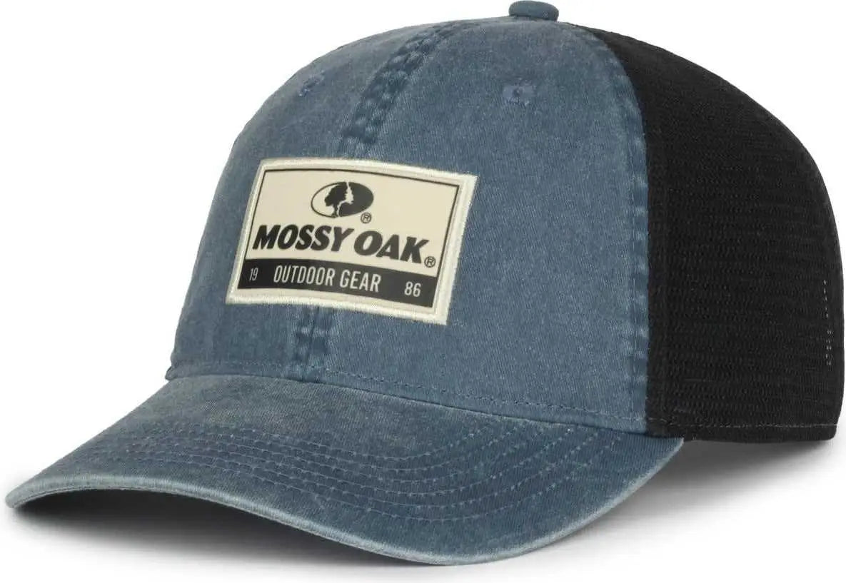 OC Sports MOFS55 Mossy Oak Patch Pigment Dyed Cap - Navy Black - Black / OSFM