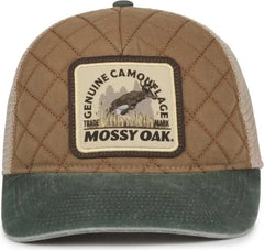 OC Sports MOFS56 Mossy Oak Genuine Camouflage Patch Cap -Mustard Tea Stain Dark Green - Green / OSFM