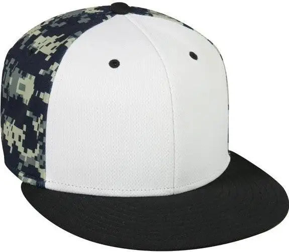 OC Sports MWS-600 Adjustable ProTech Mesh Q3 Cap - White Navy Black - Navy Black / 6 7/8’’ - 7 1/2’’