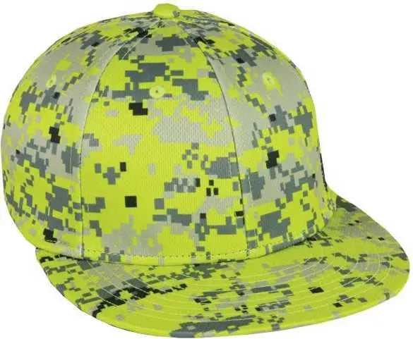 OC Sports MWS1025D Proflex ProTech Mesh Camo Q3 Cap - Lime - Lime / 6 3/8’’ - 6 3/4’’