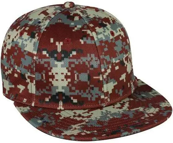 OC Sports MWS1025D Proflex ProTech Mesh Camo Q3 Cap Maroon Maroon / 6 3/8’’ 6 3/4’’