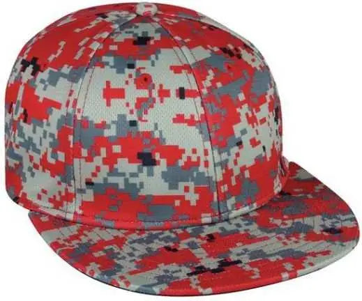 OC Sports MWS1025D Proflex ProTech Mesh Camo Q3 Cap - Red - Red / 6 3/8’’ - 6 3/4’’