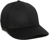 OC Sports MWS1125 Proflex Fit Sandwich Mesh Ball Cap - Black - Black / 6 3/4’’ - 7 1/8’’