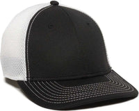 OC Sports MWS1125 Proflex Fit Sandwich Mesh Ball Cap - Black White - Black White / 6 3/4’’ - 7 1/8’’