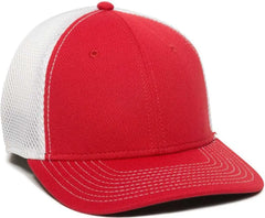 OC Sports MWS1125 Proflex Fit Sandwich Mesh Ball Cap - Red White - Red White / 6 3/4’’ - 7 1/8’’
