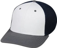 OC Sports MWS1125 Proflex Fit Sandwich Mesh Ball Cap - Wh Ny Graphite - White Navy / 6 3/4’’ - 7 1/8’’