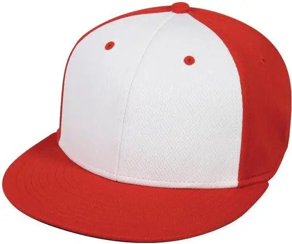 OC Sports MWS1425 ProTech Mesh Q3 Fabric Ball Cap - White Red - White Red / 6 3/8’’ - 6 3/4’’