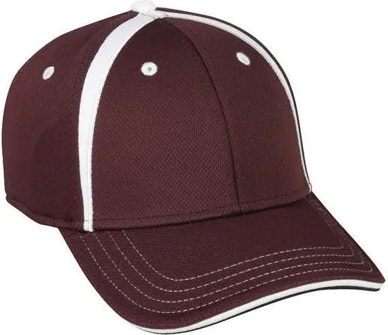 OC Sports MWS1465I Proflex ProTech Q3 Fabric Cap - Maroon White - Maroon White / 6 3/8’’ - 6 3/4’’
