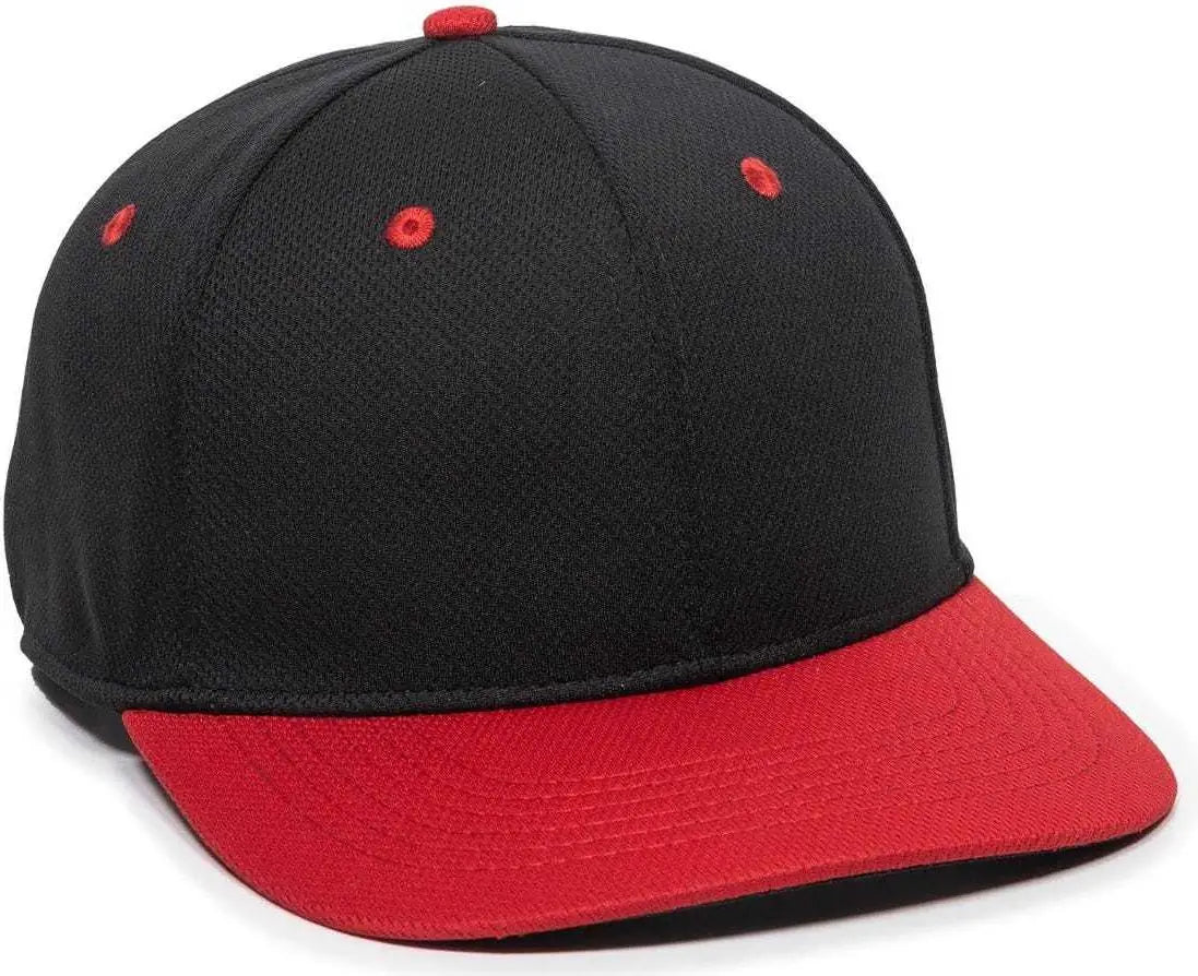 OC Sports MWS25 Anti-Glare Undervisor Cap -Black Red - Black Red / 6 3/8’’ - 6 3/4’’