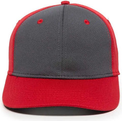 OC Sports MWS25 Flexible Fitting Cap - Graphite Red Red