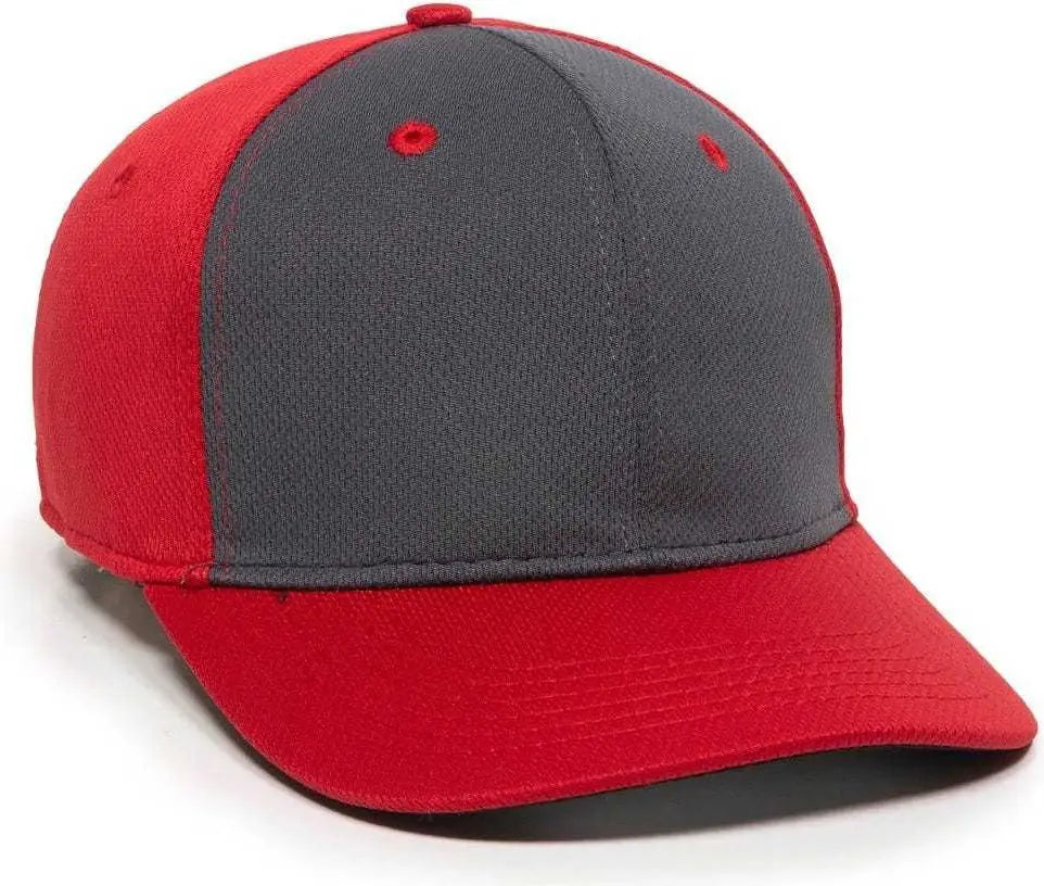 OC Sports MWS25 Flexible Fitting Cap - Graphite Red Red - Dark Gray Red / 6 3/8’’ - 6 3/4’’