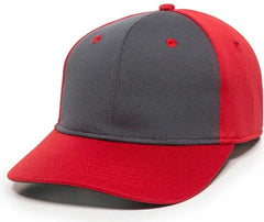 OC Sports MWS25 Flexible Fitting Cap - Graphite Red Red