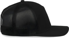OC Sports OC106 7-Panel Mesh Back Cap -Black Black - Black / OSFM
