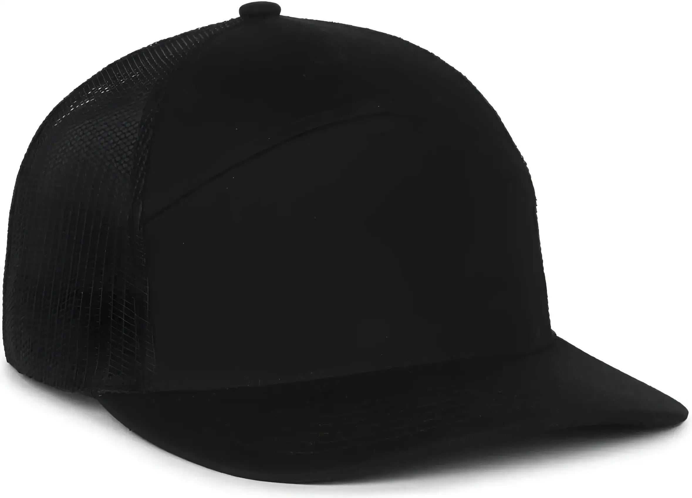 OC Sports OC106 7-Panel Mesh Back Cap -Black Black - Black / OSFM