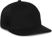 OC Sports OC106 7-Panel Mesh Back Cap -Black Black - Black / OSFM