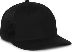 OC Sports OC106 7-Panel Mesh Back Cap -Black Black - Black / OSFM