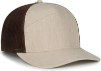 OC Sports OC106 7-Panel Mesh Back Cap -Heathered Stone Brown - Brown / OSFM