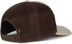 OC Sports OC106 7-Panel Mesh Back Cap -Heathered Stone Brown - Brown / OSFM