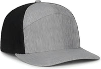 OC Sports OC106 7-Panel Mesh Back Cap -Ln Heathered Gray Black - Black / OSFM