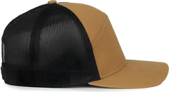 OC Sports OC106 7-Panel Mesh Back Cap -Old Gold Black - Black / OSFM