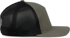 OC Sports OC106 7-Panel Mesh Back Cap -Olive Black - Black / OSFM