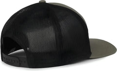 OC Sports OC106 7-Panel Mesh Back Cap -Olive Black - Black / OSFM