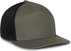 OC Sports OC106 7-Panel Mesh Back Cap -Olive Black - Black / OSFM