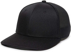 OC Sports OC12M Phenom Performance Twill Front Panel Cap -Black Black