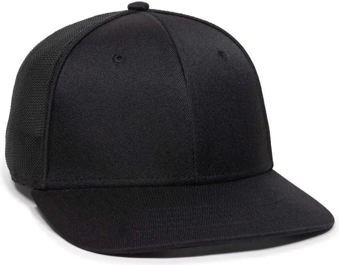 OC Sports OC12M Phenom Performance Twill Front Panel Cap -Black Black - Black / 6 3/4’’ - 7 1/8’’
