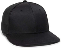 OC Sports OC12M Phenom Performance Twill Front Panel Cap -Black Black - Black / 6 3/4’’ - 7 1/8’’