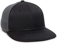 OC Sports OC12M Phenom Performance Twill Front Panel Cap -Black Graphite - Black Dark Gray / 6 3/4’’ - 7 1/8’’