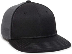 OC Sports OC12M Phenom Performance Twill Front Panel Cap -Black Graphite - Black Dark Gray / 6 3/4’’ - 7 1/8’’