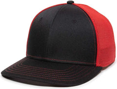 OC Sports OC12M Phenom Performance Twill Front Panel Cap -Black Red