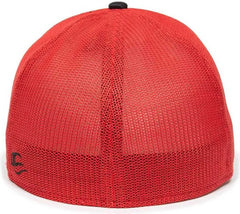 OC Sports OC12M Phenom Performance Twill Front Panel Cap -Black Red
