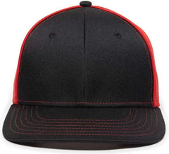 OC Sports OC12M Phenom Performance Twill Front Panel Cap -Black Red