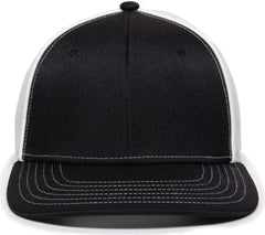 OC Sports OC12M Phenom Performance Twill Front Panel Cap -Black White