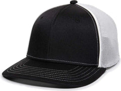 OC Sports OC12M Phenom Performance Twill Front Panel Cap -Black White