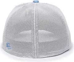 OC Sports OC12M Phenom Performance Twill Front Panel Cap -Columbia Blue White