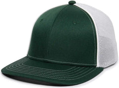 OC Sports OC12M Phenom Performance Twill Front Panel Cap -Dark Green White