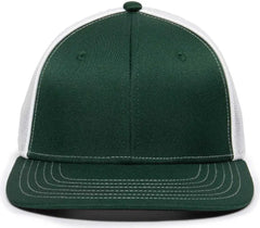 OC Sports OC12M Phenom Performance Twill Front Panel Cap -Dark Green White