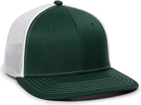 OC Sports OC12M Phenom Performance Twill Front Panel Cap -Dark Green White - Forest White / 6 3/4’’ - 7 1/8’’