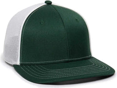 OC Sports OC12M Phenom Performance Twill Front Panel Cap -Dark Green White - Forest White / 6 3/4’’ - 7 1/8’’