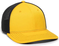 OC Sports OC12M Phenom Performance Twill Front Panel Cap -Gold Black - Gold Black / 6 3/4’’ - 7 1/8’’