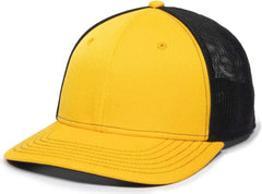 OC Sports OC12M Phenom Performance Twill Front Panel Cap -Gold Black