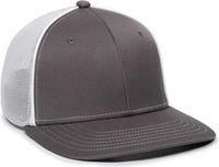 OC Sports OC12M Phenom Performance Twill Front Panel Cap -Graphite White - Dark Gray White / 6 3/8’’ - 6 3/4’’