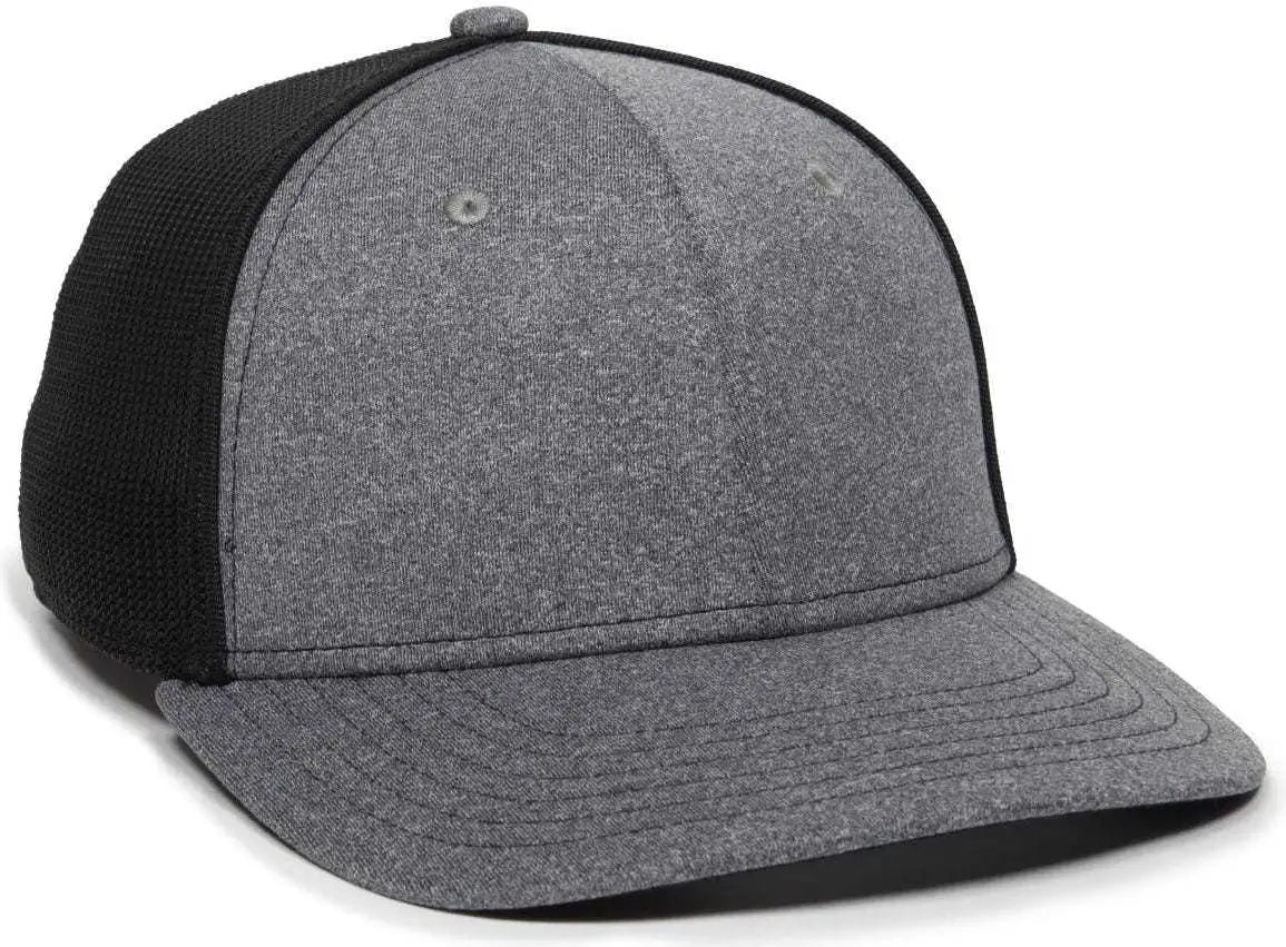 OC Sports OC12M Phenom Performance Twill Front Panel Cap -Heathered Graphite Black - Dark Gray Black / 6 3/4’’ - 7 1/8’’