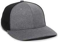 OC Sports OC12M Phenom Performance Twill Front Panel Cap -Heathered Graphite Black - Dark Gray Black / 6 3/4’’ - 7 1/8’’