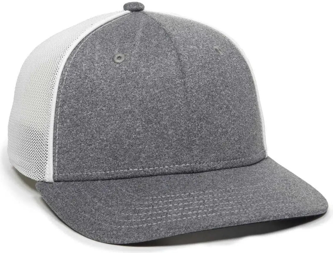 OC Sports OC12M Phenom Performance Twill Front Panel Cap -Heathered Graphite White - Dark Gray White / 6 3/4’’ - 7 1/8’’