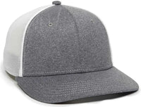 OC Sports OC12M Phenom Performance Twill Front Panel Cap -Heathered Graphite White - Dark Gray White / 6 3/4’’ - 7 1/8’’